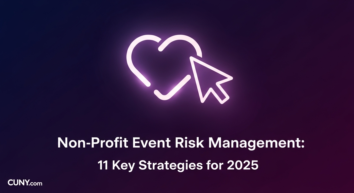 Non-Profit Event Risk Management: 11 Key Strategies for 2025, with an icon of a shield protecting a calendar.