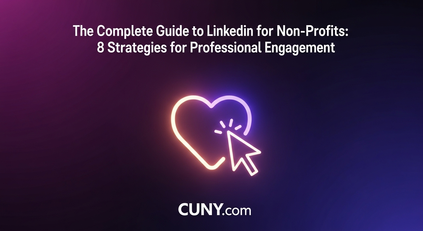 The Complete Guide to LinkedIn for Non-Profits: 8 Strategies for Professional Engagement, with an icon of the LinkedIn logo combined with a handshake.